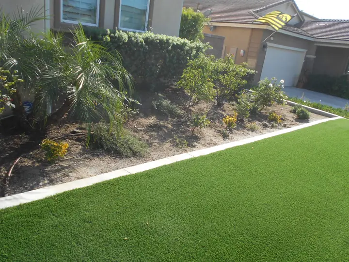 Artificial Turf Front Lawn Concrete Border Menifee Ca