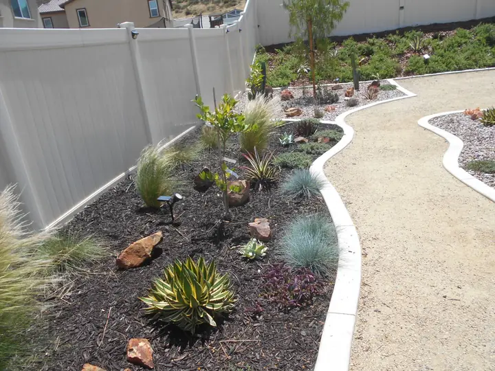 Drought Tolerant Planting Bed Granite Path Menifee Ca