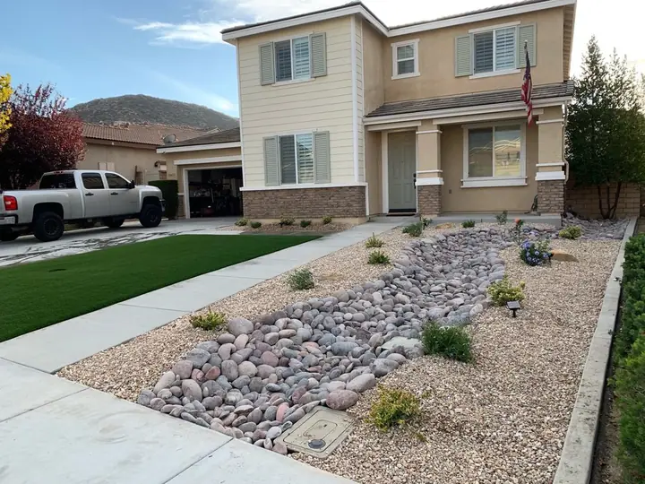 Dry Creek River Rock Front Yard Menifee Ca